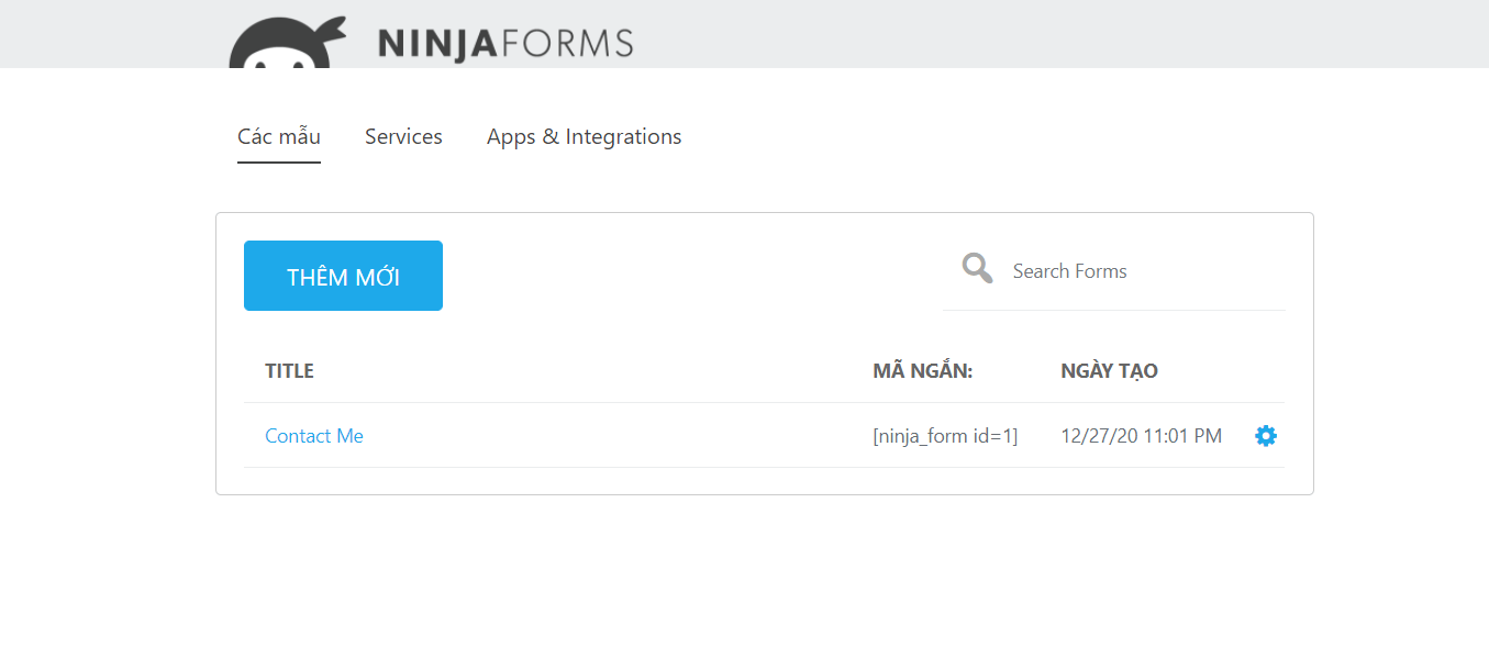Sử dụng Contact Form với Ninja Forms 
