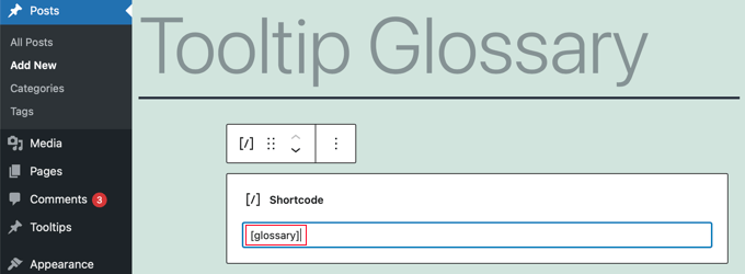 glossary tooltips